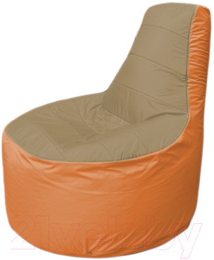 Бескаркасное кресло Flagman Трон Т1.1-2105 (темно-бежевый/оранжевый) - фото