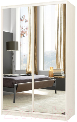 Шкаф-купе Рэйгрупп B 140 BBB Bromo РГ-11.01 (дуб бордо лайт/белый матовый) - фото