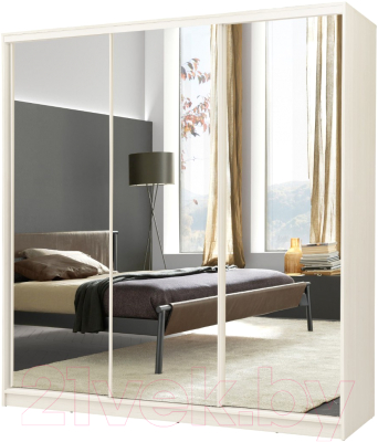 Шкаф-купе Рэйгрупп B 207 VVH Bromo РГ-08.01 (дуб бордо лайт/белый матовый) - фото