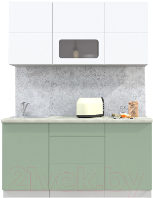 Готовая кухня Интерлиния Мила Матте 1.6 А - фото