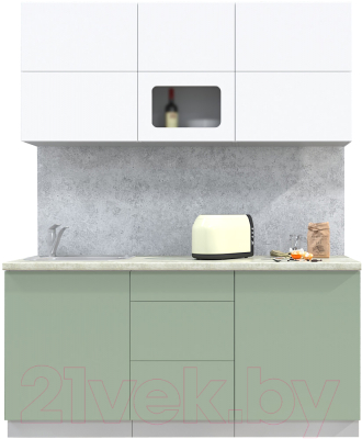 Готовая кухня Интерлиния Мила Матте 1.7 А - фото