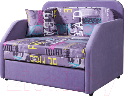 Диван Анмикс Кейт (фиолетовый/принт Music Violet) - фото