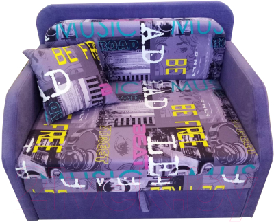 Диван Анмикс Кейт (фиолетовый/принт Music Violet)
