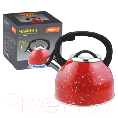 Чайник со свистком Mallony Arte 005174 (красный)