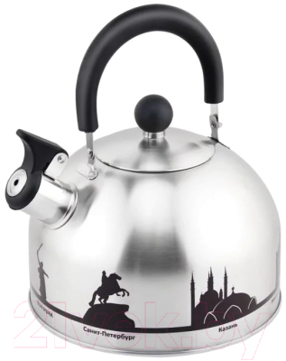 Чайник со свистком Mallony Города России / 006641 - фото