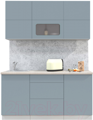 Готовая кухня Интерлиния Мила Матте 1.6 А - фото