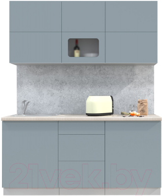 Готовая кухня Интерлиния Мила Матте 1.7 А - фото