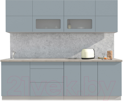 Готовая кухня Интерлиния Мила Матте 2.5 А - фото