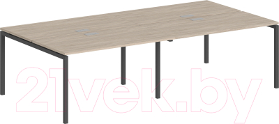 Письменный стол Norden 320x143.8x75 / SG.256.OL.44.AN (антрацит/дуб светлый) - фото