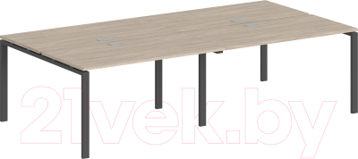 Письменный стол Norden 280x143.8x75 / SG.255.OL.63.AN (антрацит/дуб светлый) - фото