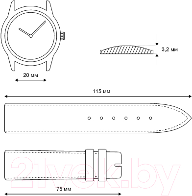 Ремешок для часов Ardi Lezar РК-20-05-01-1-1