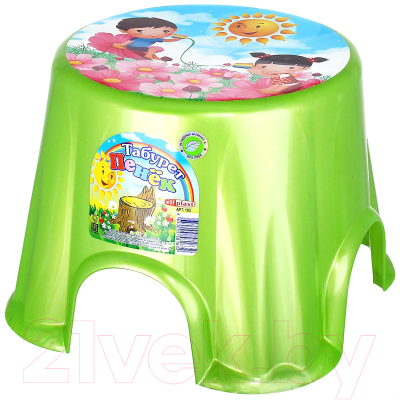 Табурет-подставка Эльфпласт Пенек с рисунком / EP163