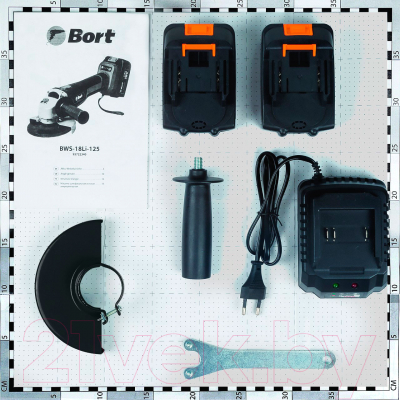 Угловая шлифовальная машина Bort BWS-18Li-125 (93722340)