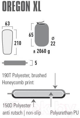 Туристический коврик High Peak Oregon XL / 41126 (Citronelle)