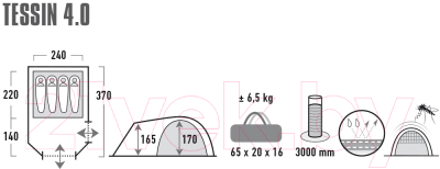 Палатка High Peak Tessin 4 / 10224