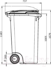 Контейнер для мусора Ese 240л
