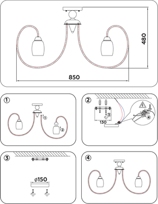 Люстра Ambrella TR3120/6 WH/GD