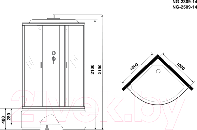 Душевая кабина Niagara NG-2309-14 100x100x215