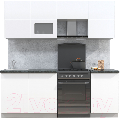 Готовая кухня Интерлиния Мила Матте 2.1 Б - фото
