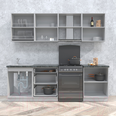 Готовая кухня Интерлиния Мила Матте 2.4 Б