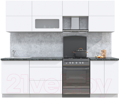 Готовая кухня Интерлиния Мила Матте 2.5 Б - фото