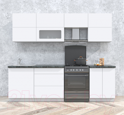 Готовая кухня Интерлиния Мила Матте 2.5 Б