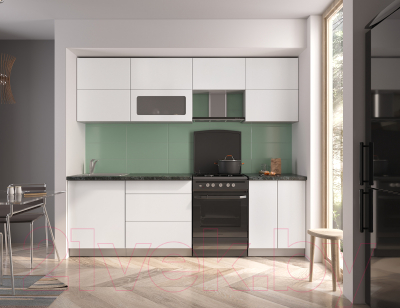 Готовая кухня Интерлиния Мила Матте 2.5 Б