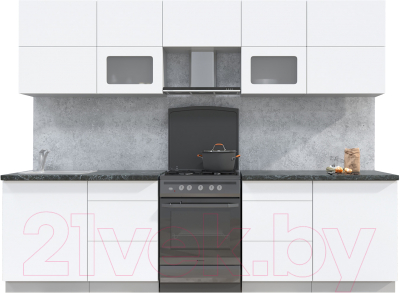Готовая кухня Интерлиния Мила Матте 2.8 Б - фото