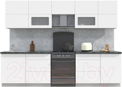 Готовая кухня Интерлиния Мила Матте 2.9 Б - фото
