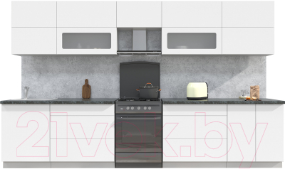 Готовая кухня Интерлиния Мила Матте 3.5 Б - фото
