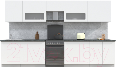 Готовая кухня Интерлиния Мила Матте 3.6 Б - фото