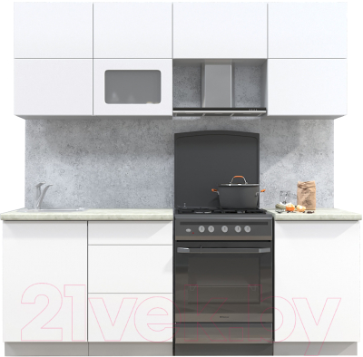 Готовая кухня Интерлиния Мила Матте 2.1 Б - фото