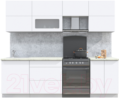 Готовая кухня Интерлиния Мила Матте 2.5 Б - фото