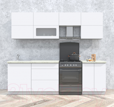 Готовая кухня Интерлиния Мила Матте 2.5 Б