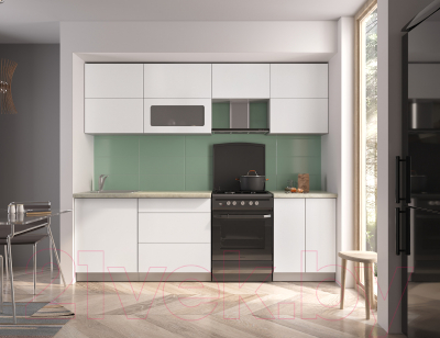 Готовая кухня Интерлиния Мила Матте 2.5 Б