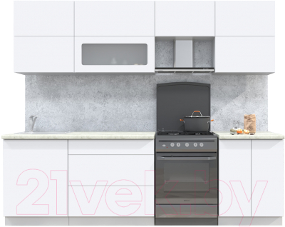 Готовая кухня Интерлиния Мила Матте 2.6 Б - фото