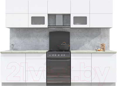 Готовая кухня Интерлиния Мила Матте 2.8 Б - фото