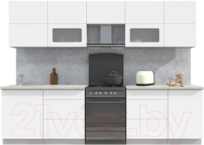 Готовая кухня Интерлиния Мила Матте 2.9 Б - фото