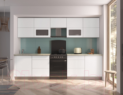 Готовая кухня Интерлиния Мила Матте 3.0 Б