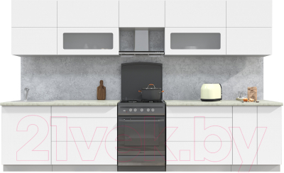 Готовая кухня Интерлиния Мила Матте 3.4 Б - фото