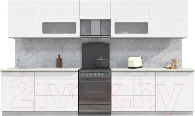 Готовая кухня Интерлиния Мила Матте 3.5 Б - фото