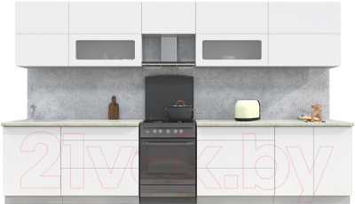 Готовая кухня Интерлиния Мила Матте 3.6 Б - фото