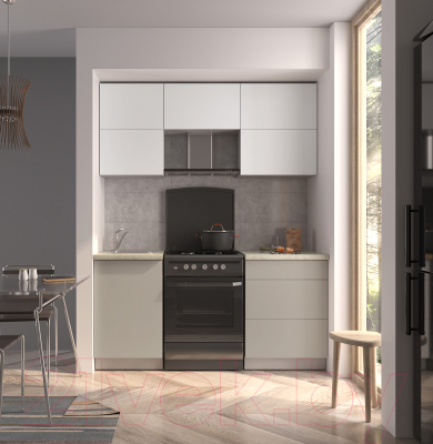 Готовая кухня Интерлиния Мила Матте 1.7 Б