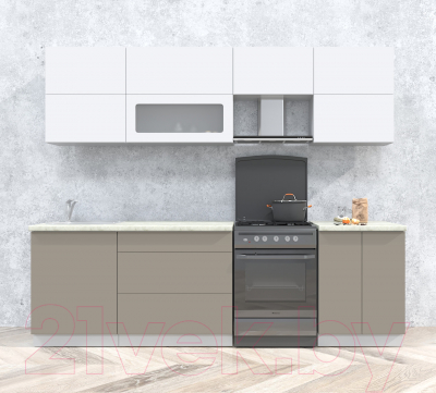 Готовая кухня Интерлиния Мила Матте 2.6 Б