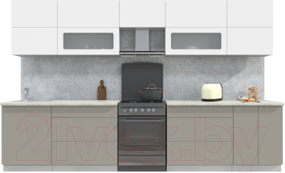 Готовая кухня Интерлиния Мила Матте 3.4 Б - фото