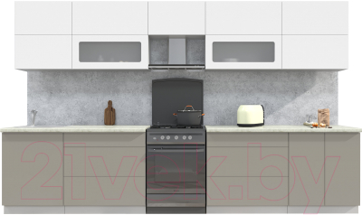 Готовая кухня Интерлиния Мила Матте 3.5 Б - фото