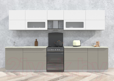 Готовая кухня Интерлиния Мила Матте 3.5 Б