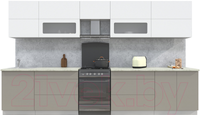 Готовая кухня Интерлиния Мила Матте 3.6 Б - фото