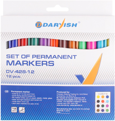 Набор маркеров Darvish DV-428-12 - фото