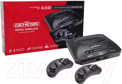 Игровая приставка Retro Genesis Remix Wireless (8+16Bit) 600 игр